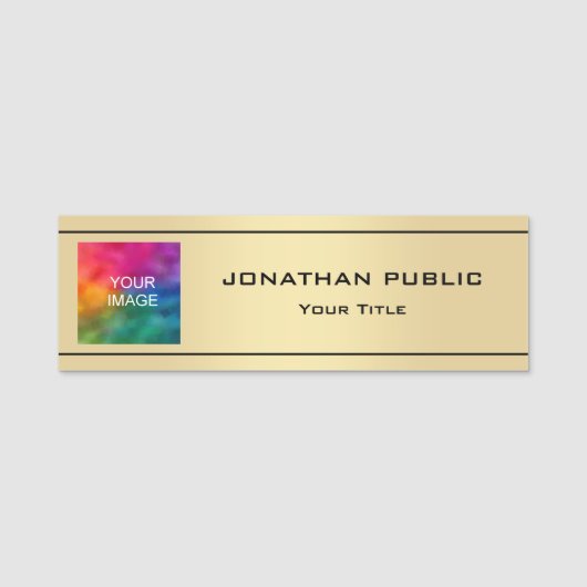 Gold Look Medewerker Personeel Crew Foto Afbeeldin Naamplaatje (Voorkant)