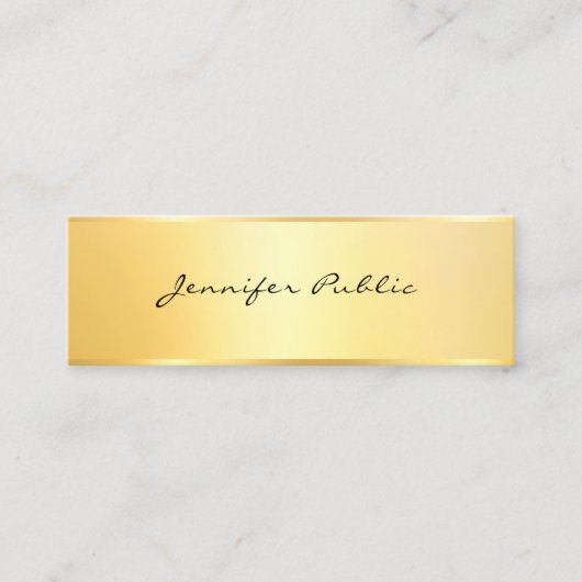 Gold look minimaliseert de moderne legante Sjabloo Mini Visitekaartje (Voorkant)