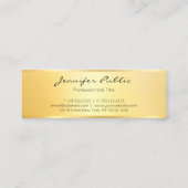 Gold look minimaliseert de moderne legante Sjabloo Mini Visitekaartje (Achterkant)