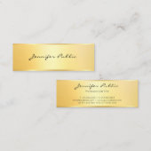 Gold look minimaliseert de moderne legante Sjabloo Mini Visitekaartje (Voorkant / Achterkant)