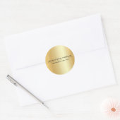 Gold look Modern elegant, eenvoudig design Sjabloo Ronde Sticker (Envelop)