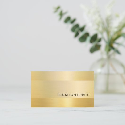 Gold look Modern elegant, eenvoudig design Sjabloo Visitekaartje (Staand voorkant)