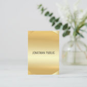 Gold look Modern Elegant Luxury Sjabloon - Aangepa Visitekaartje (Staand voorkant)