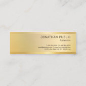 Gold look Modern Elegant Minimaliserende Sjabloon Mini Visitekaartje (Achterkant)