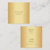 Gold look Modern Elegant Minimalist Sjabloon Vierkante Visitekaartje (Voorkant / Achterkant)