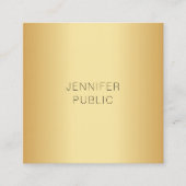 Gold look Modern Elegant Minimalist Sjabloon Vierkante Visitekaartje (Voorkant)
