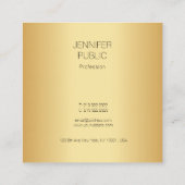 Gold look Modern Elegant Minimalist Sjabloon Vierkante Visitekaartje (Achterkant)