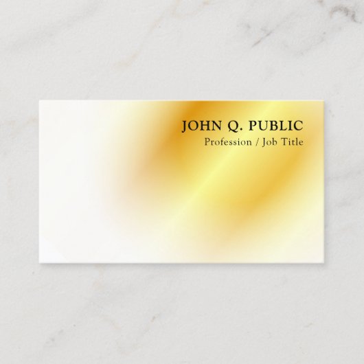 Gold look Modern Elegant Minimalist Sjabloon Visitekaartje (Voorkant)