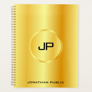 Gold look Modern Elegant Monogram Aangepaste Sjabl Planner