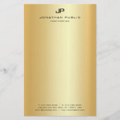Gold look Modern Elegant Monogram Sjabloon Briefpapier (Voorkant)