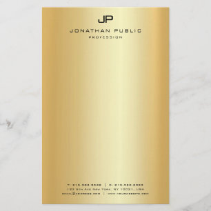 Gold look Modern Elegant Monogram Sjabloon Briefpapier
