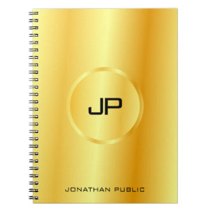 Gold look Modern Elegant Monogram Trendy Sjabloon Notitieboek