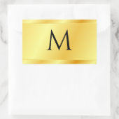 Gold look Modern Elegant Monogrammed Sjabloon Rechthoekige Sticker (Tas)