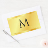 Gold look Modern Elegant Monogrammed Sjabloon Rechthoekige Sticker (Envelop)