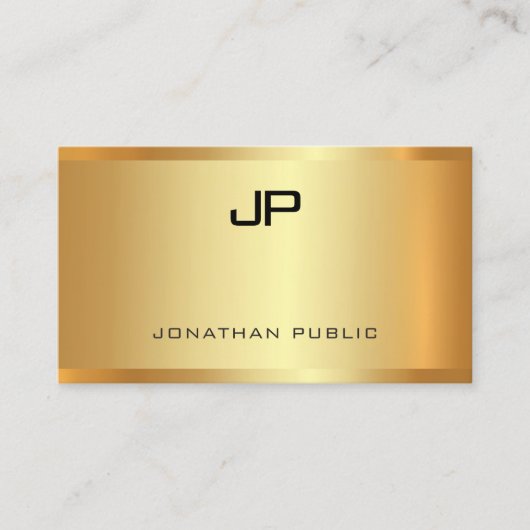 Gold Look Modern Elegant Sjabloon Professional Visitekaartje (Voorkant)