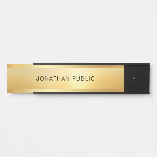 Gold look Modern Elegant Trendy Sjabloon Glamoureu Deurbordje (Voorkant)