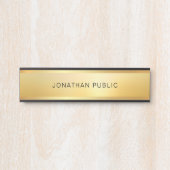 Gold look Modern Elegant Trendy Sjabloon Glamoureu Deurbordje (Voorkant)