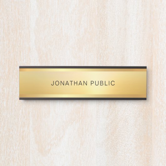 Gold look Modern Elegant Trendy Sjabloon Glamoureu Deurbordje (Voorkant)