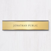 Gold Look Modern Glamour Eenvoudige Trendy Sjabloo Deurbordje (Voorkant)