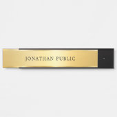 Gold Look Modern Glamour Eenvoudige Trendy Sjabloo Deurbordje (Voorkant)