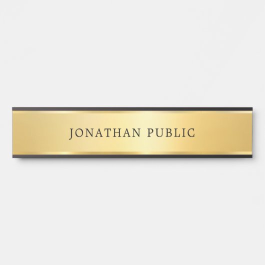 Gold Look Modern Glamour Eenvoudige Trendy Sjabloo Deurbordje (Voorkant)
