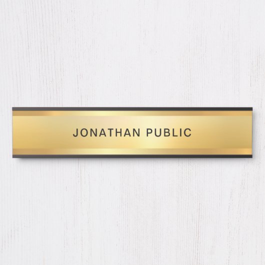 Gold look Modern Glamoureuze Sjabloon Populair Deurbordje (Voorkant)