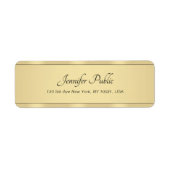 Gold look Modern Hand Script Elegant gecalligrafee Etiket (Voorkant)