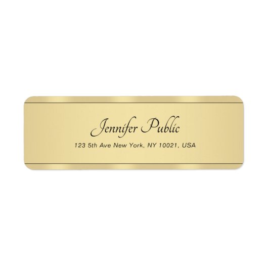 Gold look Modern Hand Script Elegant gecalligrafee Etiket (Voorkant)