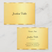 Gold Look Modern Handgeschreven Script Sjabloon Visitekaartje (Voorkant / Achterkant)