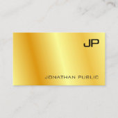 Gold look Modern Monogram Elegant Corporate Visitekaartje (Voorkant)