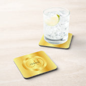 Gold look Modern Monogram Elegant Sjabloon Trendy Bier Onderzetter (Rechterzijde)