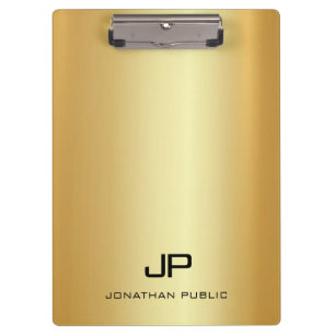 Gold look Modern Monogramed Sjabloon Elegant Klembord