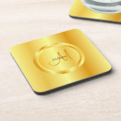 Gold look Modern Monogrammed Elegant Sjabloon Bier Onderzetter (Linkerzijde)