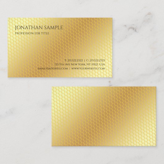 Gold look Modern Professional Elegant Sjabloon Visitekaartje (Voorkant / Achterkant)