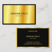 Gold look Moderne, elegante professionele Sjabloon Visitekaartje (Voorkant / Achterkant)
