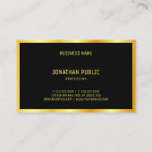 Gold look Moderne, elegante professionele Sjabloon Visitekaartje (Achterkant)