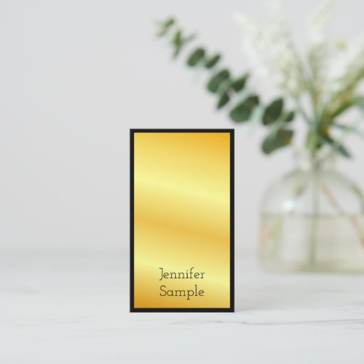 Gold look Moderne, elegante professionele Sjabloon Visitekaartje (Staand voorkant)