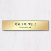 Gold look Moderne Glamoureuze Sjabloon op maat Deurbordje (Voorkant)