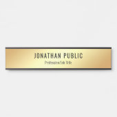 Gold look Moderne Glamoureuze Sjabloon op maat Deurbordje (Voorkant)