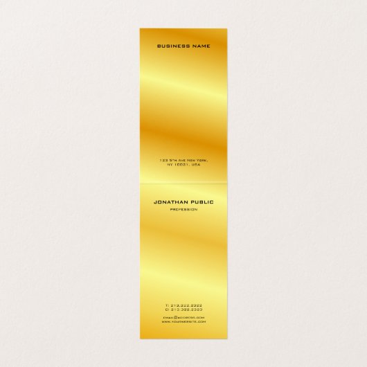 Gold look Monogram Elegant Sjabloon Luxurie Visitekaartje (Binnenkant ongevouwen)