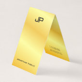 Gold look Monogram Elegant Sjabloon Luxurie Visitekaartje (Voorkant)