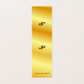 Gold look Monogram Elegant Sjabloon Luxurie Visitekaartje (Buitenkant ongevouwen)