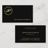 Gold look Monogramed Elegant Professional Trendy Visitekaartje (Voorkant / Achterkant)