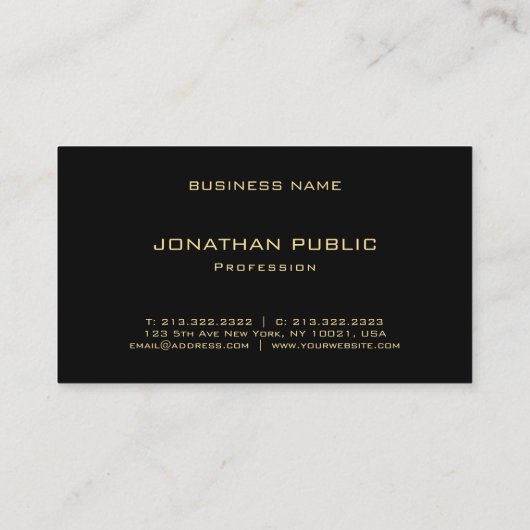 Gold look Monogramed Elegant Professional Trendy Visitekaartje (Achterkant)