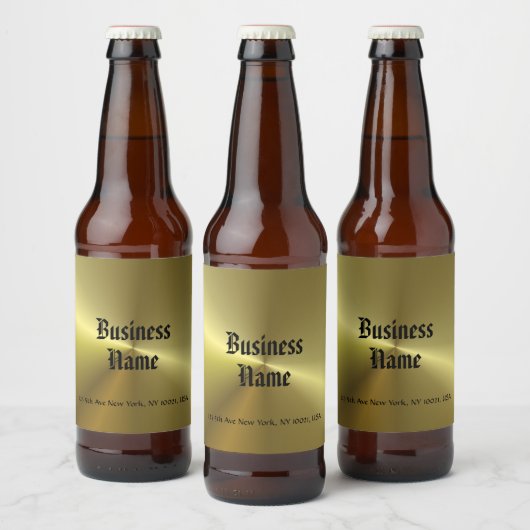 Gold look Old Style Handwrited Script-Sjabloon Bier Etiket (Flessen)