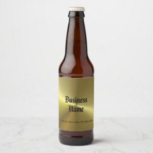 Gold look Old Style Handwrited Script-Sjabloon Bier Etiket