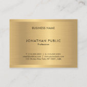Gold look Professional Glamor Modern Sjabloon Visitekaartje (Achterkant)