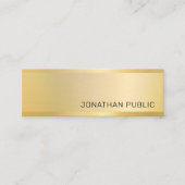 Gold Look Sjabloon Modern Elegant Eenvoudig Ontwer Mini Visitekaartje (Voorkant)