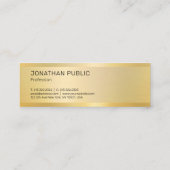 Gold Look Sjabloon Modern Elegant Eenvoudig Ontwer Mini Visitekaartje (Achterkant)