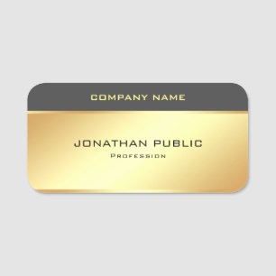 Gold look Sjabloon Modern Trendy Glamoureuze Naamplaatje